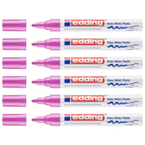 Lot de 6 marqueurs peinture brillante - EDDING - Rose - Pointe ronde 2-4 mm