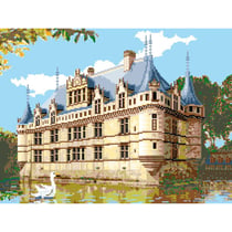 LUC - Canevas antique Le château d'Azay le Rideau 50x65cm