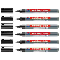 Lot de 6 marqueurs pour tableaux blancs effaçables - EDDING - Noir - Pointe fine 1 mm