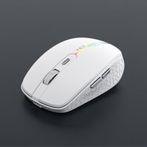 Souris Gaming Sans Fil Silencieuse 6 Boutons Dual Mode Rechargeable Blanc Blanc YONIS