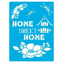Pochoir plastique souple réutilisable 18,5 x 14,5 cm Fabrika Decoru HOME SWEET HOME 409