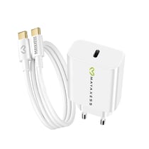 Mayaxess Chargeur Secteur pour Galaxy A34 20W + Câble USB-C 1m Blanc
