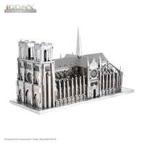 MetalEarth: ICONX - NOTRE DAME 8x11,7x5cm, maquette 3D en métal avec 2 feuilles, en boîte 13,5x22x2cm, 14+