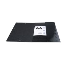 Chemise à élastiques 3 rabats Maxi capacity carte lustrée pelliculée 425gm2 Iderama A4 - Noir - x 25 - Exacompta