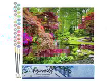 Peinture par Numéro Figured'Art - Parc fleuri - Kit de Loisir Créatif DIY Numéro d'Art Complet - 40x50cm sans châssis en bois