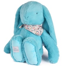 Peluche lapin fleurette turquoise - 50 cm -