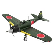 MetalEarth Aviation: MITSUBISHI ZERO 14,7x4,8x12cm, maquette 3D en métal avec 2 feuilles, sur carte 12x17cm, 14+