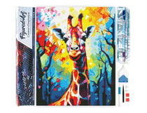 Diamond Painting Broderie Diamant Figured’Art 40x50cm toile entière roulée avec diamants carrés - Girafe Colorée Abstraite
