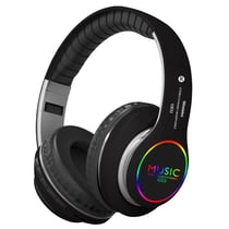 Casque Audio Bluetooth 5.0 Sans Fil LED Avec Micro Et Radio FM Noir Noir YONIS
