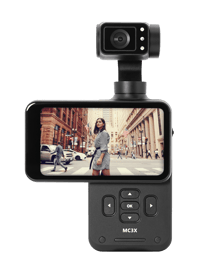 AgfaPhoto Realimove MC3X - Caméra Gimbal 3 Axes 4K Ultra HD, Écran Tactile Rotatif 3,5", Suivi de Visage, Grand Angle 120°, Wi-Fi, Autonomie 170 min, USB-C - Noir