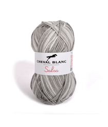 Fil de coton et Acrylique à tricoter ou crocheter SALSA - Cheval Blanc 407 Jacquard Perle
