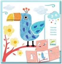 Coloriages - 3 pochoirs pour une image - Djeco