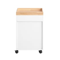 SoBuy ASK03-W Caisson de Bureau à Roulettes, Organiseur Bureau, Meuble de Rangement Bureau, Caisson de Rangement Bureau avec Tiroirs
