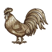 Ecusson thermocollant coq 5,9cm x 5cm