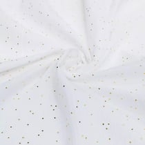 Coupon de tissu double gaze de coton, Pois Or Glitter - Laize : 130 cm