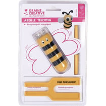 Graine Créative - Abeille tricotin avec pompon magique