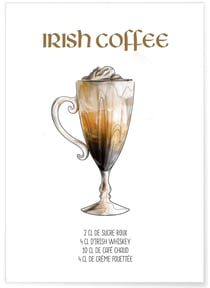 Affiche Cocktail Irish Coffee | A3 : 29,7x42cm