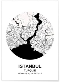 Affiche Carte Istanbul | A3 : 29,7x42cm
