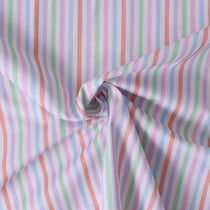 Tissu Coton imprimé  Lisalou multico pasel sur fond Blanc - Au mètre