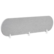 Séparateur de Bureau Gris Clair en PET Acoustique Recouvert de Tissu 180 x 40 cm avec Pinces de Fixation