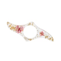 Bague de lecture en résine forme vague-violette dorures