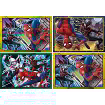 4 puzzles spider-man : les pouvoirs de l'homme araignee 12 / 16 / 20 / 24 pieces - supercolor - clementoni - 21515