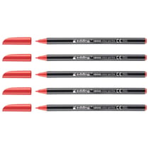 Lot de 5 feutres de coloriage pointe fine 1 mm - EDDING - Rouge - 1200