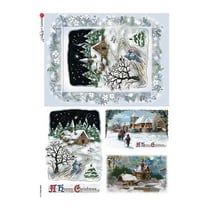 1 feuille de papier de riz 22.5 x 32 cm découpage collage Paper Designs AMBIANCE DE NOEL 0266