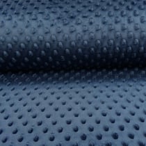 Tissu Doudou Ultra doux Pois Bleu marine - Au mètre