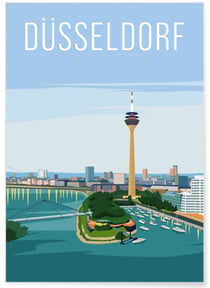 Affiche ville Düsseldorf | A3 : 29,7x42cm