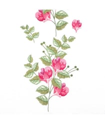 Kit de chemin de table à broder - Baies florales - 40 x 100 cm - Trimits Blanc