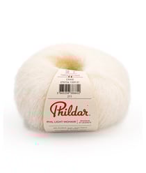 Pelote de Laine et Mohair à tricoter PHIL LIGHT MOHAIR - 25gr - Phildar Craie écru