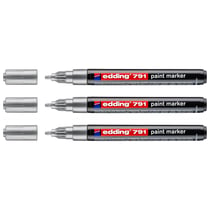Lot de 3 marqueurs peinture - EDDING - Pointe ronde 1-2 mm - Argent