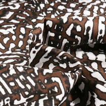 Tissu Bengaline Samantha blanc sur fond Marron