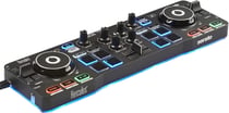 Hercules DJControl Starlight – Contrôleur DJ USB portatif - 2 pistes avec 8 pads et carte son – Serato DJ Lite inclus