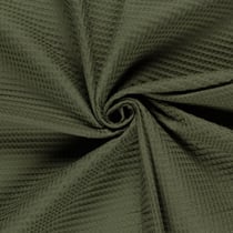Tissu Nid d'abeille uni Vert kaki foncé