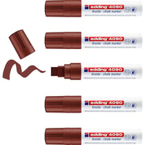 Lot de 5 marqueurs craie liquide - Pointe biseautée 4-15 mm - EDDING - Marron