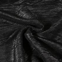 Tissu Plissé Shinny pailleté argenté sur fond Noir