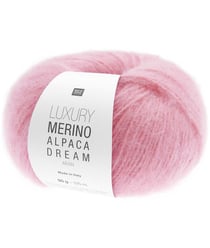Pelote de laine et alpaga LUXURY MERINO ALPAGA DREAM ARAN - Rico Design - Le fil noble et volumineux au toucher cocooning 03 Rose
