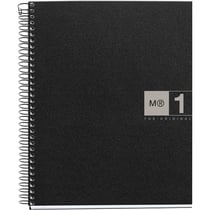 Cahier - 17x22cm - Spirales - Petits carreaux - Polypro - 80 pages perforées - Noir/Gris