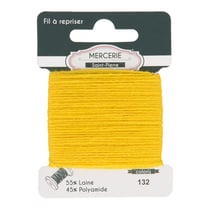 Fil à repriser laine 15m jaune vif