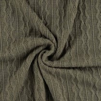 Tissu Upcycling Coupon de 170 cm Maille torsadée extensible Vert kaki