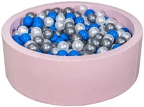 Piscine à balles Aire de jeu + 450 balles rose perle, bleu, argent - Velinda