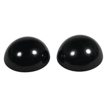 Demi - perles en plastique, 10mm ø, noir, 10 pièces