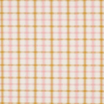 Tissu vichy Carrélia rose et doré sur fond Blanc cassé - Au mètre