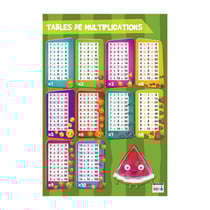 Poster pédagogique - Tables de multiplications - 52x76cm - A afficher - Bouchut