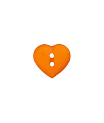Carte de 4 boutons Coeur 2 trous 12mm - Union Knopf Orange