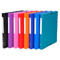 Boite de Classement Exabox Dos 25mm polypropylène 7/10e OPAK - A4 - Couleurs assorties - x 8 - Exacompta