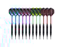 Jeu de 12 fléchettes pro Tesli pointe plastique - 19gr - Coloris mixte