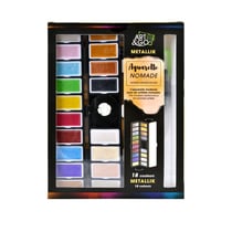 ART et GO Palette Aquarelle Accordéon - 18 couleurs METALLIK